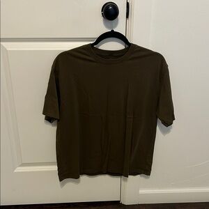 AG Adriano Goldschmied Khloe Short Sleeve tee Shirt oversized olive green xs